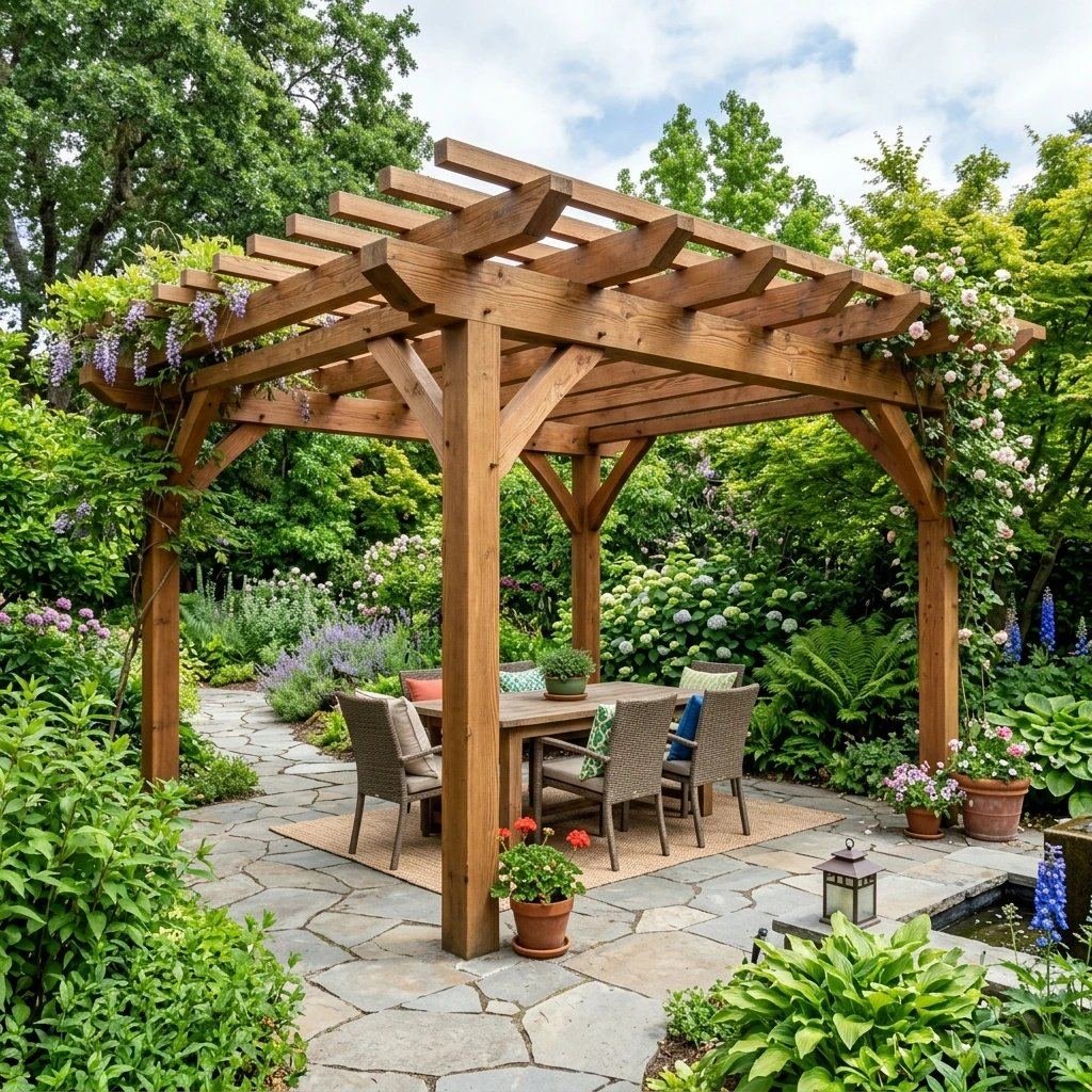 Terrasse, pergola et abri bois — SC Baptista Charpente Couverture, Bosroumois